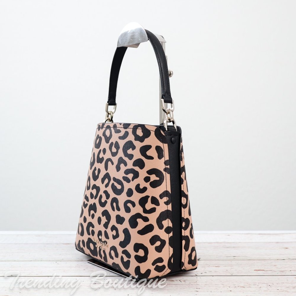 NWT Kate Spade Darcy Graphic Leopard Small Bucket - Picture 7 of 11
